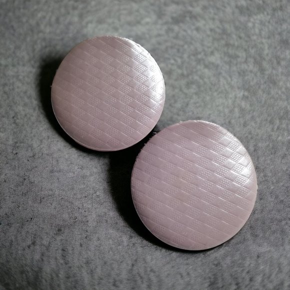 Unbranded Jewelry - Baby Pink Pressed Metal Vintage Earrings Womens Round Textured Jewelry Costume